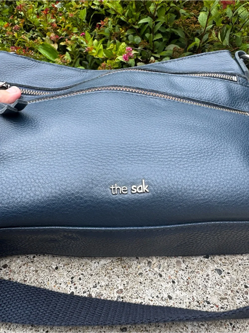 The Sak Navy Leather Crossbody Bag